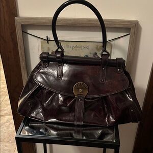 Fendi Dark Burgundy Leather Satchel